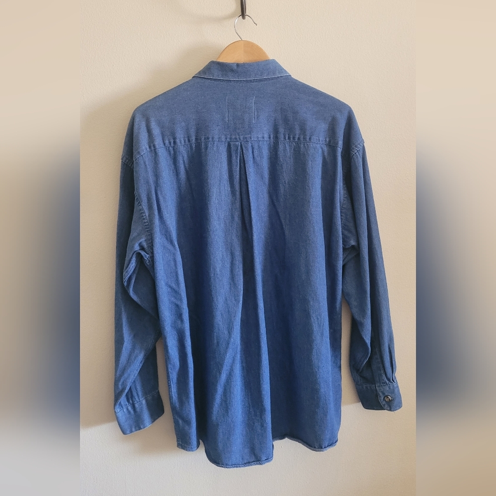 Vtg AXXA Embroidered Denim Button Down, Women's 16, Blue Jean - Picture 6 of 8